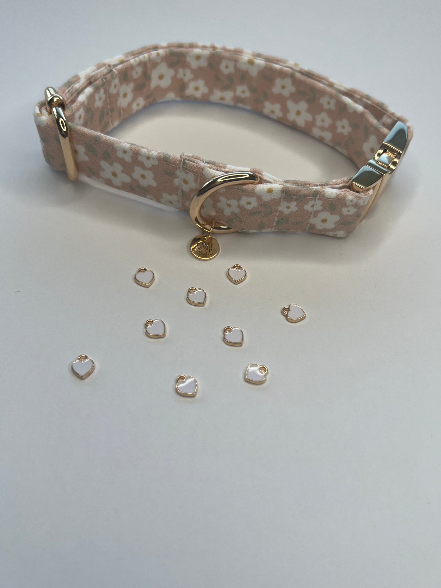 White Heart Collar Charm
