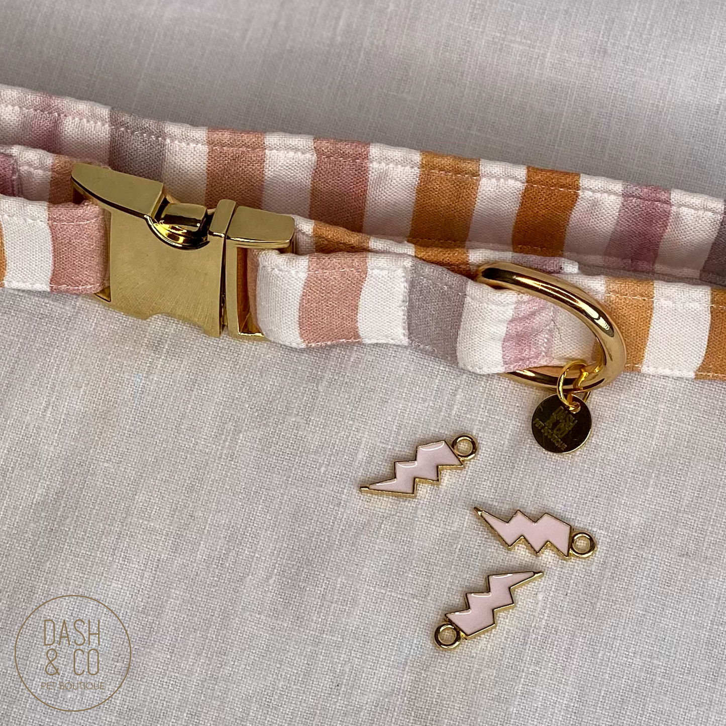Pink Bolt Collar Charm