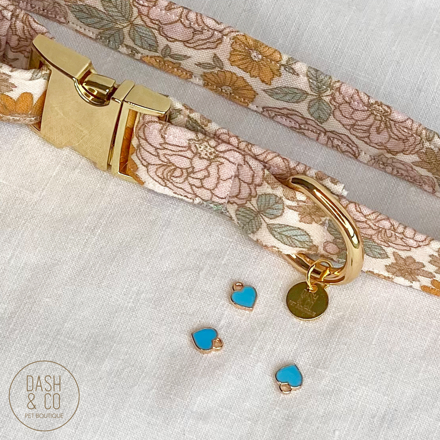 Blue Heart Collar Charm