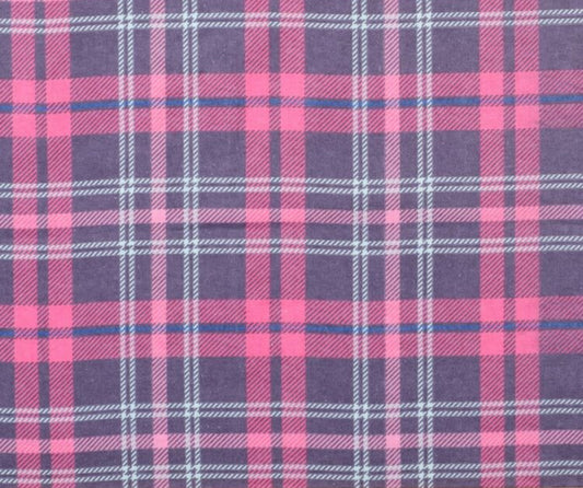 Flannel - pink & navy plaid