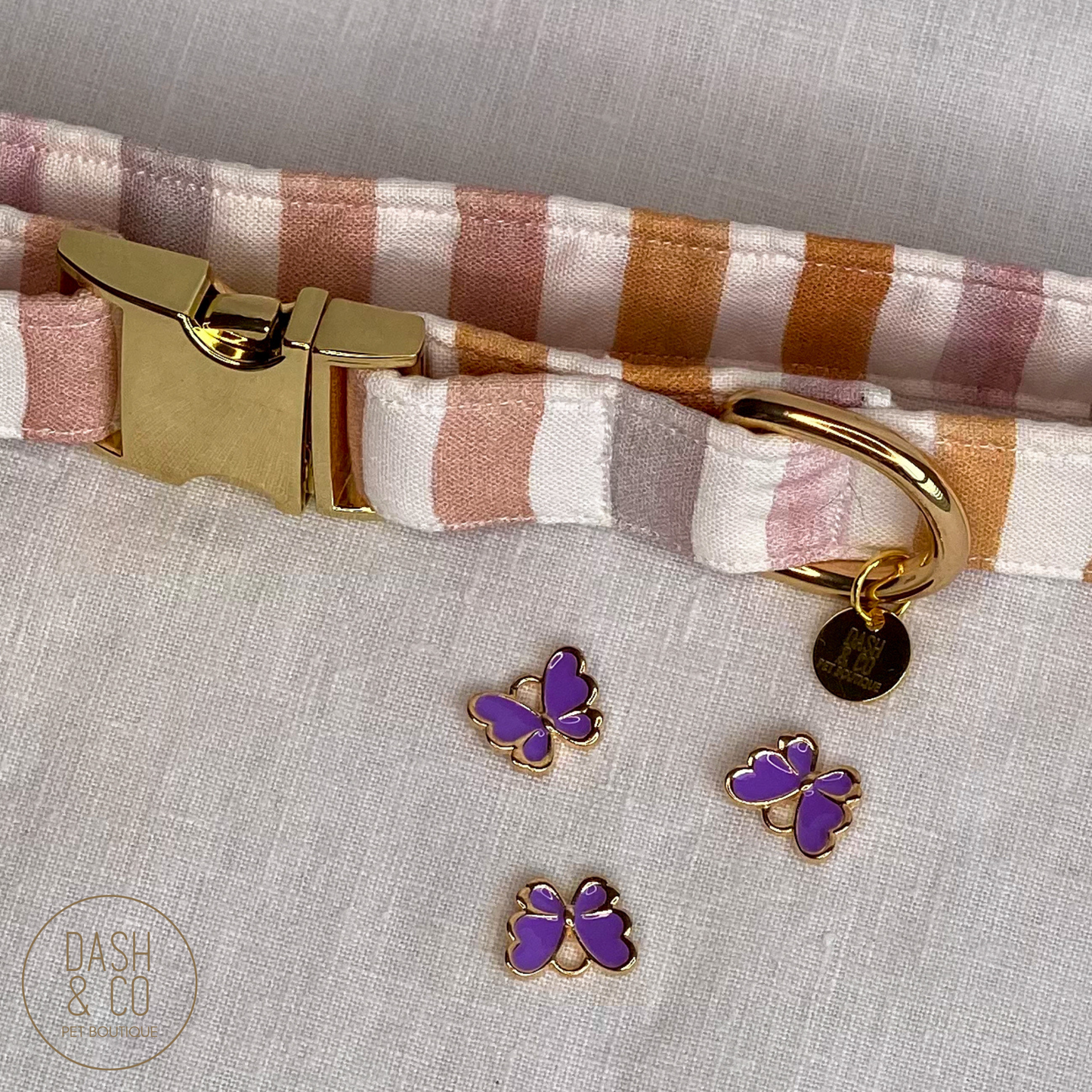 Purple Butterfly Collar Charm
