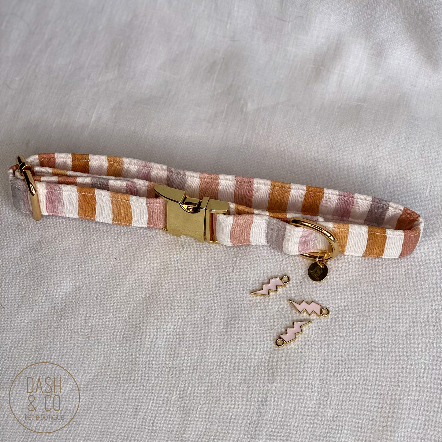 Pink Bolt Collar Charm