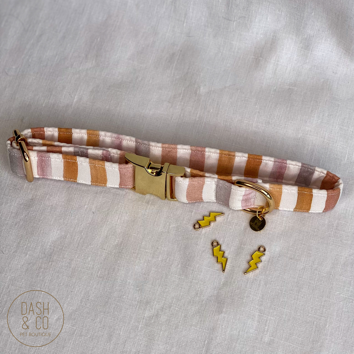 Yellow Bolt Collar Charm
