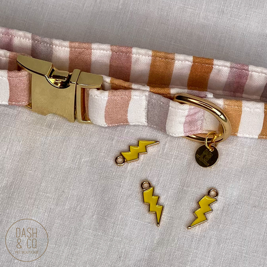 Yellow Bolt Collar Charm