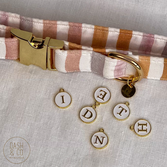 White Letter Collar Charm