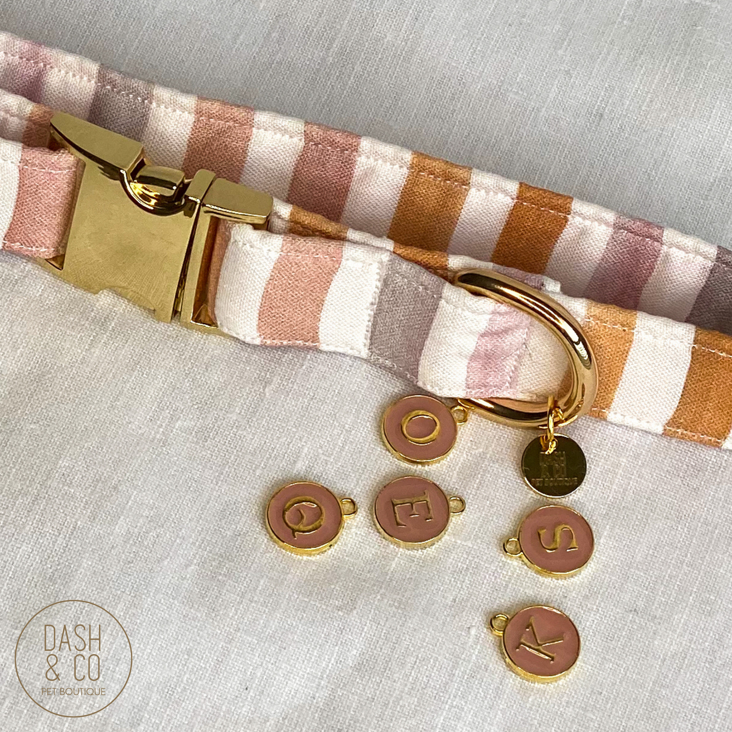 Pink Letter Collar Charm