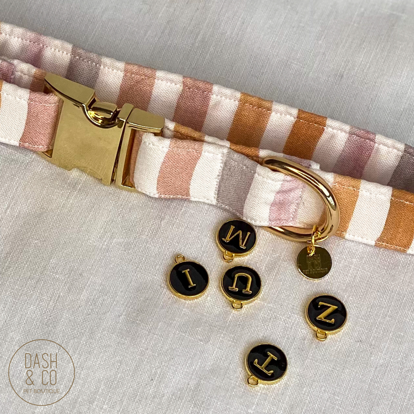 Black Letter Collar Charm