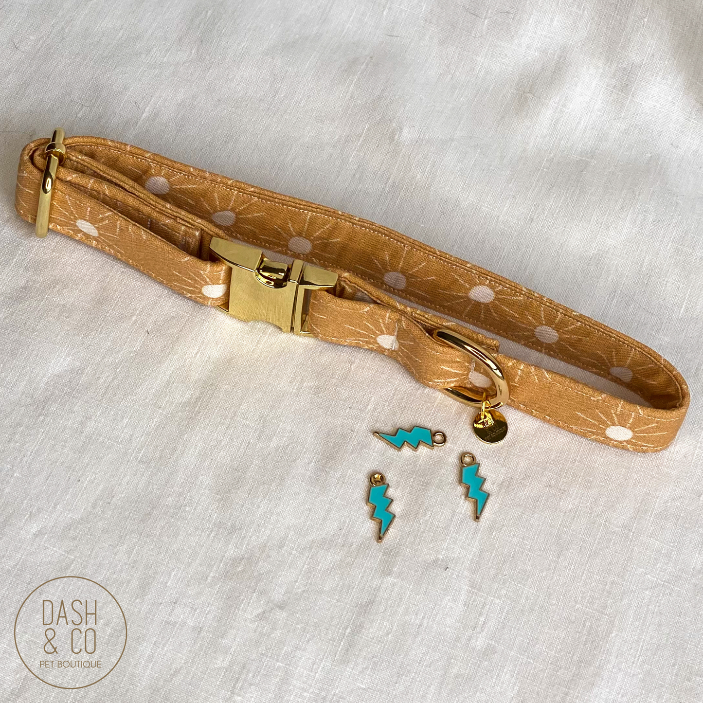 Blue Bolt Collar Charm