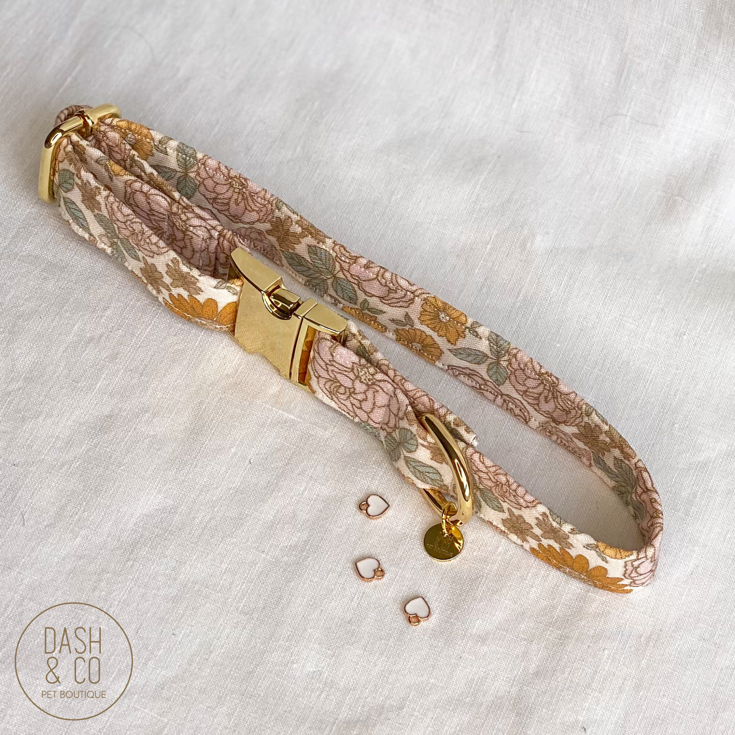 White Heart Collar Charm